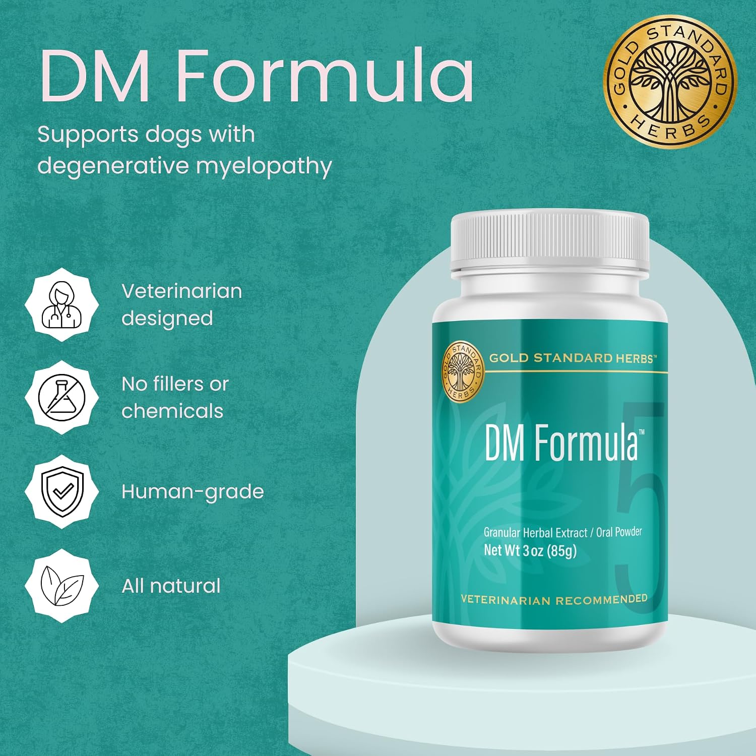 DM Formula Degenerative Myelopathy Relief for Dogs - All Natural Granular Herbal Extract, 85g Powder - görsel 2