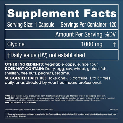 ProHealth Pure Glycine 1000 mg and Pure N-Acetyl Cysteine 600 mg, 120 Capsules Each (2-Pack) – UK