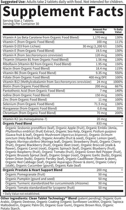 Garden of Life Organic Men's 40 Plus Multivitamin, 60 Tablets