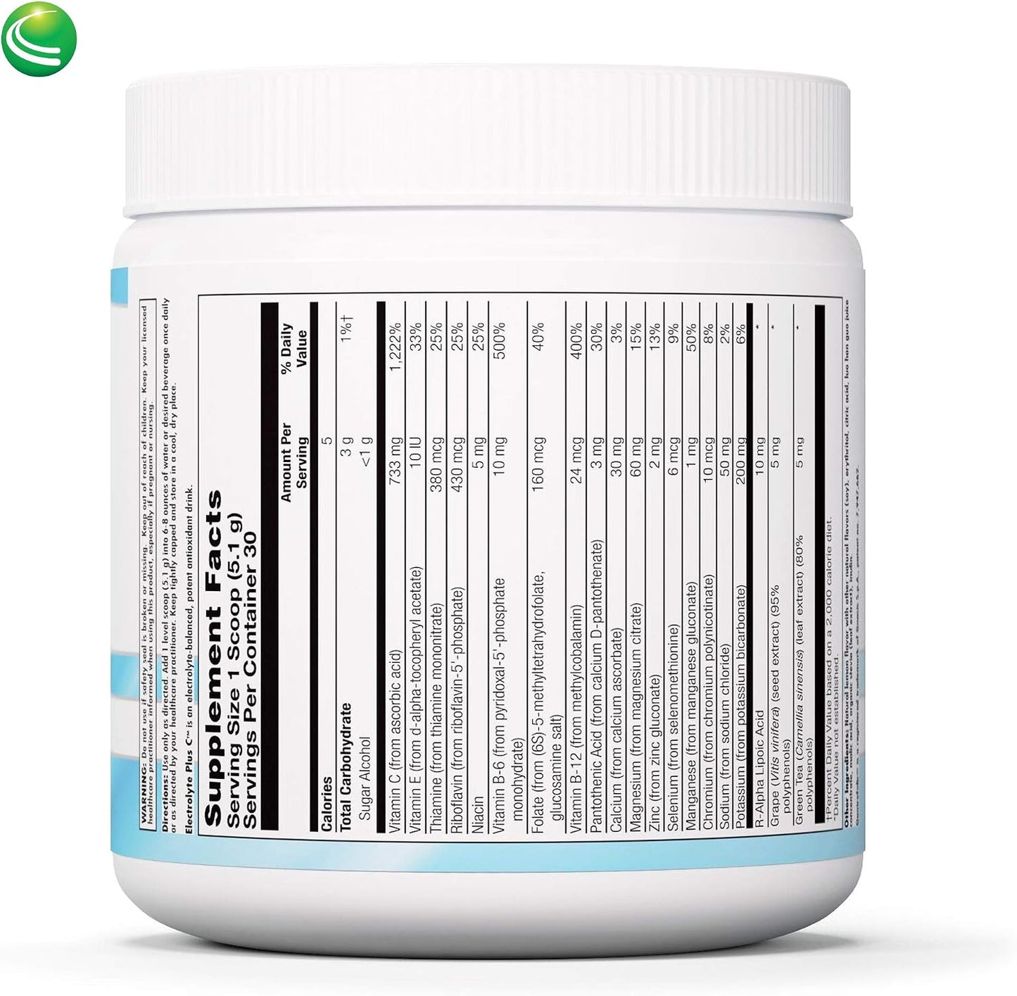 Nutra BioGenesis Electrolyte Plus C - Hydration Powder with Electrolytes, Vitamin C, B Vitamins & Antioxidants, 153 g - görsel 2