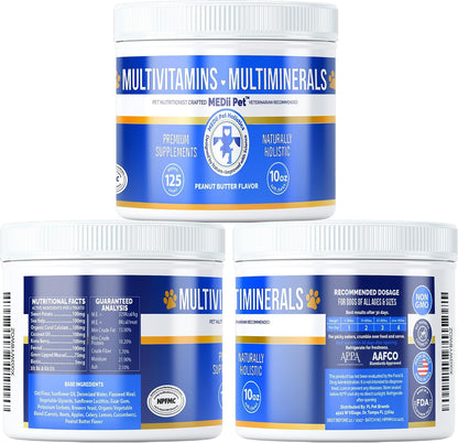 MEDii Pet Dog Multivitamin + 74 Organic Minerals - Overall Health Builder, 125 Chews