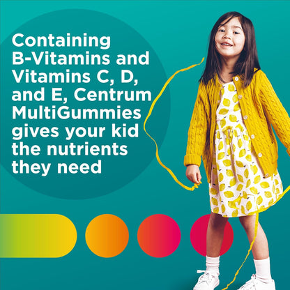 Centrum Kids Multivitamin Gummies, Tropical Punch, Made with Natural Flavours, 110 Count, 110 Day Supply
