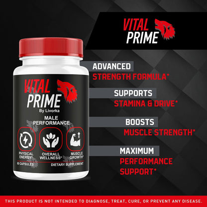 Vital Prime for Men, Advanced Formula, Dietary Supplement Support Capsules for 5 Months, Pack of 5
