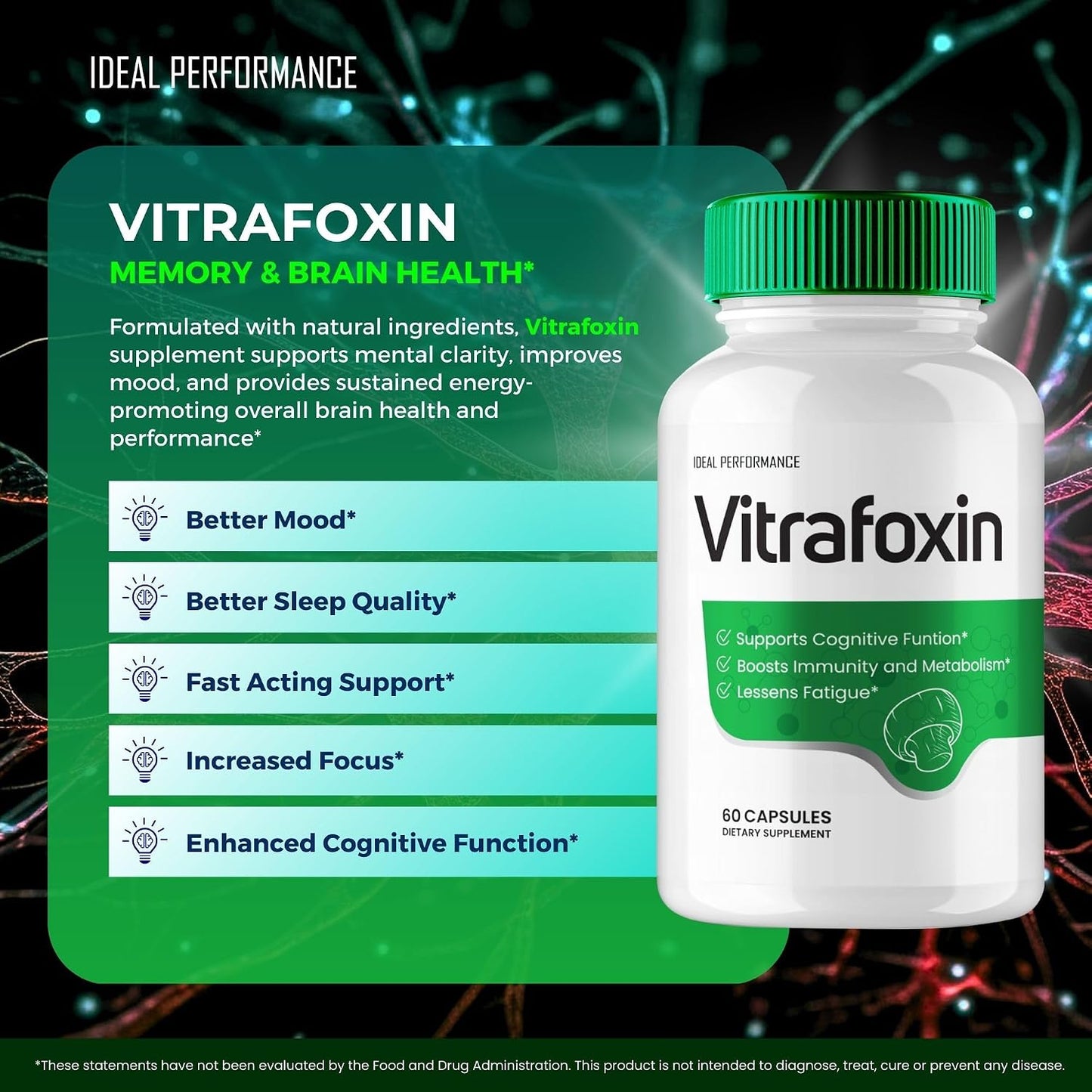 IDEAL PERFORMANCE Vitrafoxin Capsules – Nerve and Brain Health Support (60 Capsules) - görsel 4