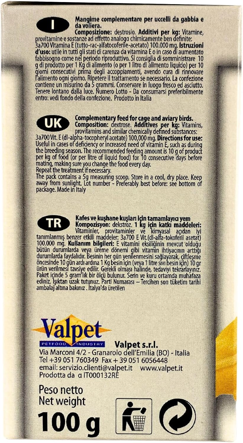 Raff Vitamin E Powder for Birds 100g – Powdered Vitamin E Supplement for Singing, Fertility and Breeding - görsel 7