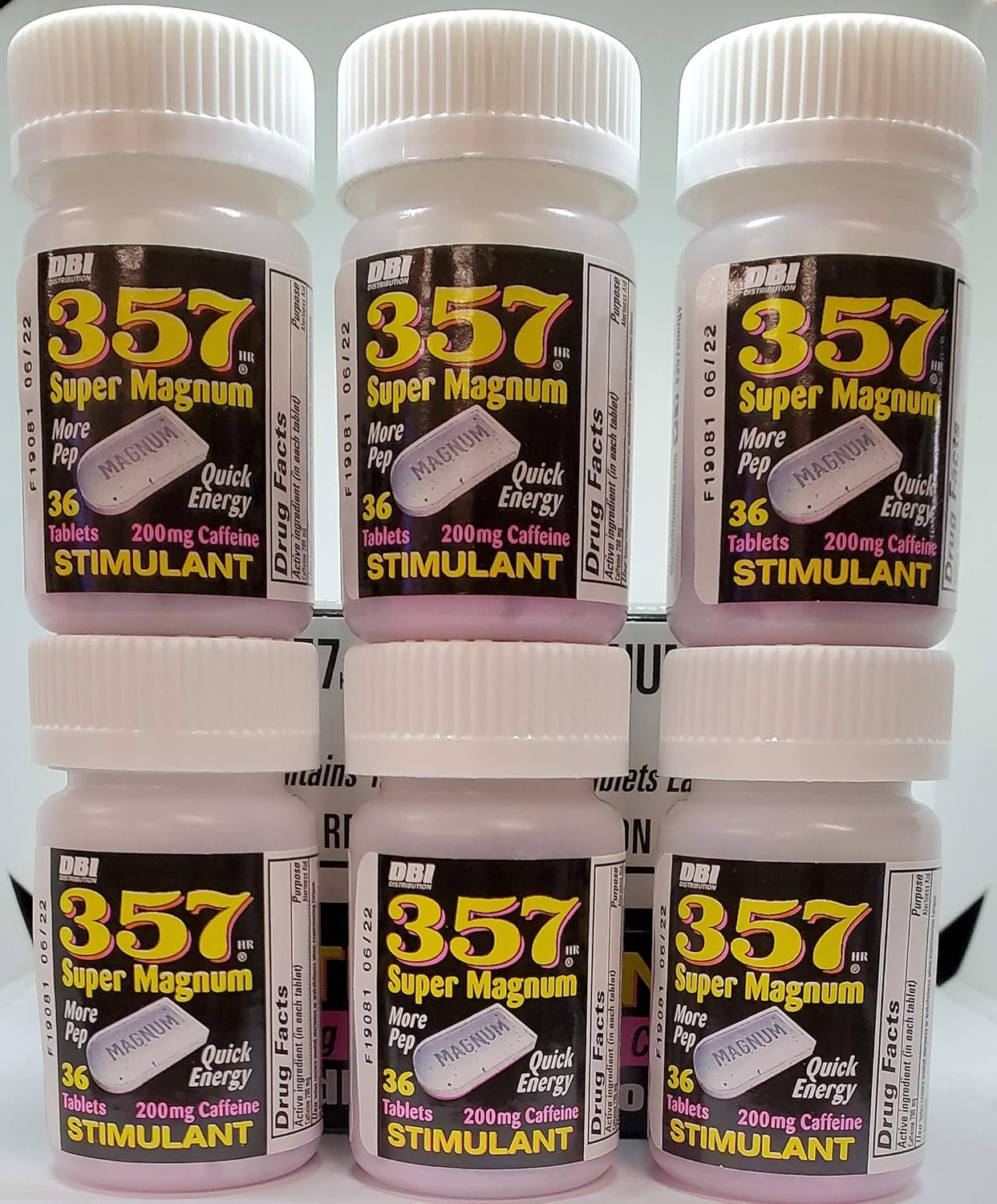 357 Magnum Caffeine Tablets 200mg – Pack of 3 (108 Tablets) - görsel 1