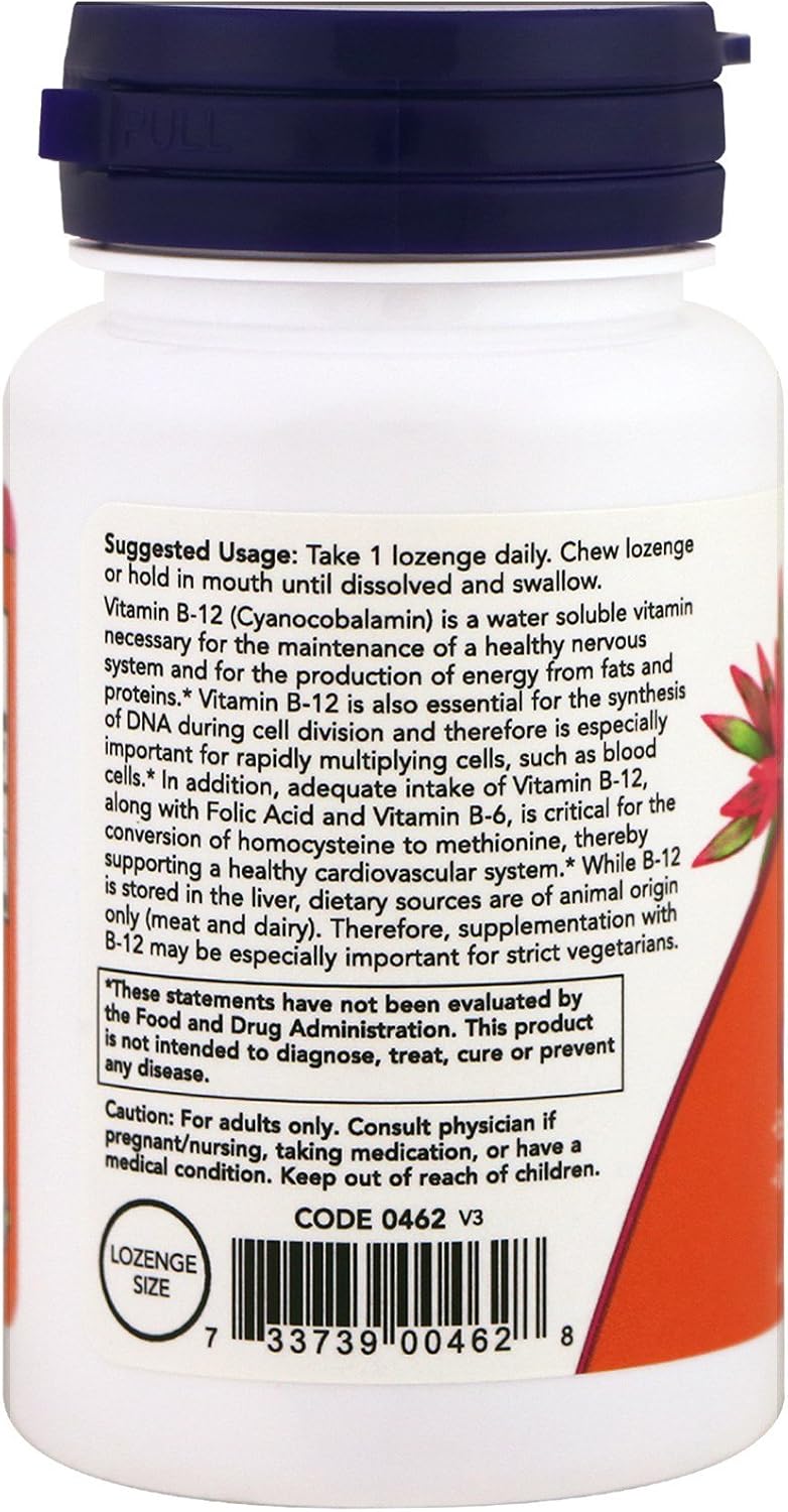 NOW B-12 5,000 mcg Lozenges - görsel 3