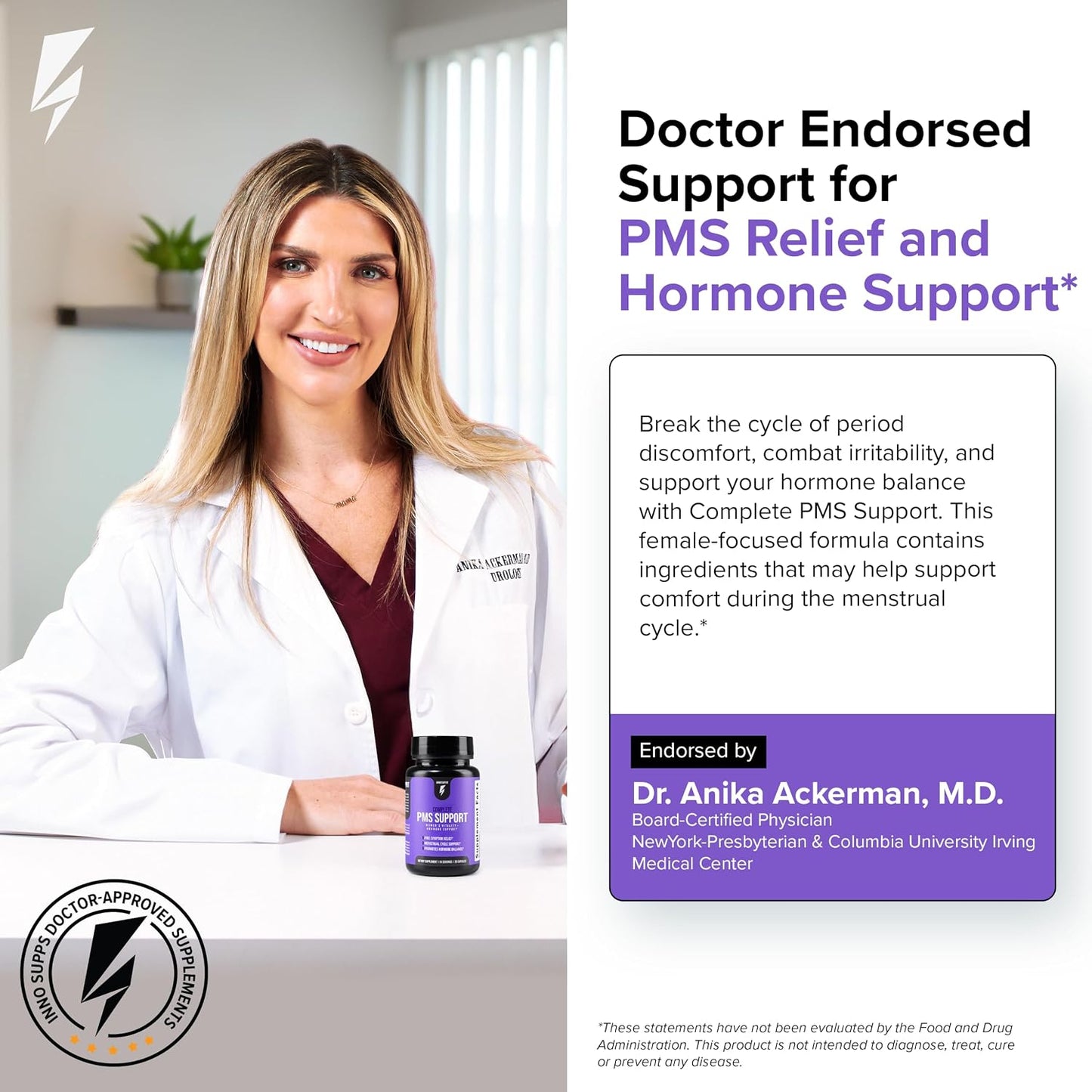 Inno Complete PMS Support - PMS Support Supplement for Women with Chasteberry, Vitamin B6 and Calcium for Menstrual Comfort, Cramp Relief, Mood Support and Cycle Balance (28 Capsules) - görsel 8