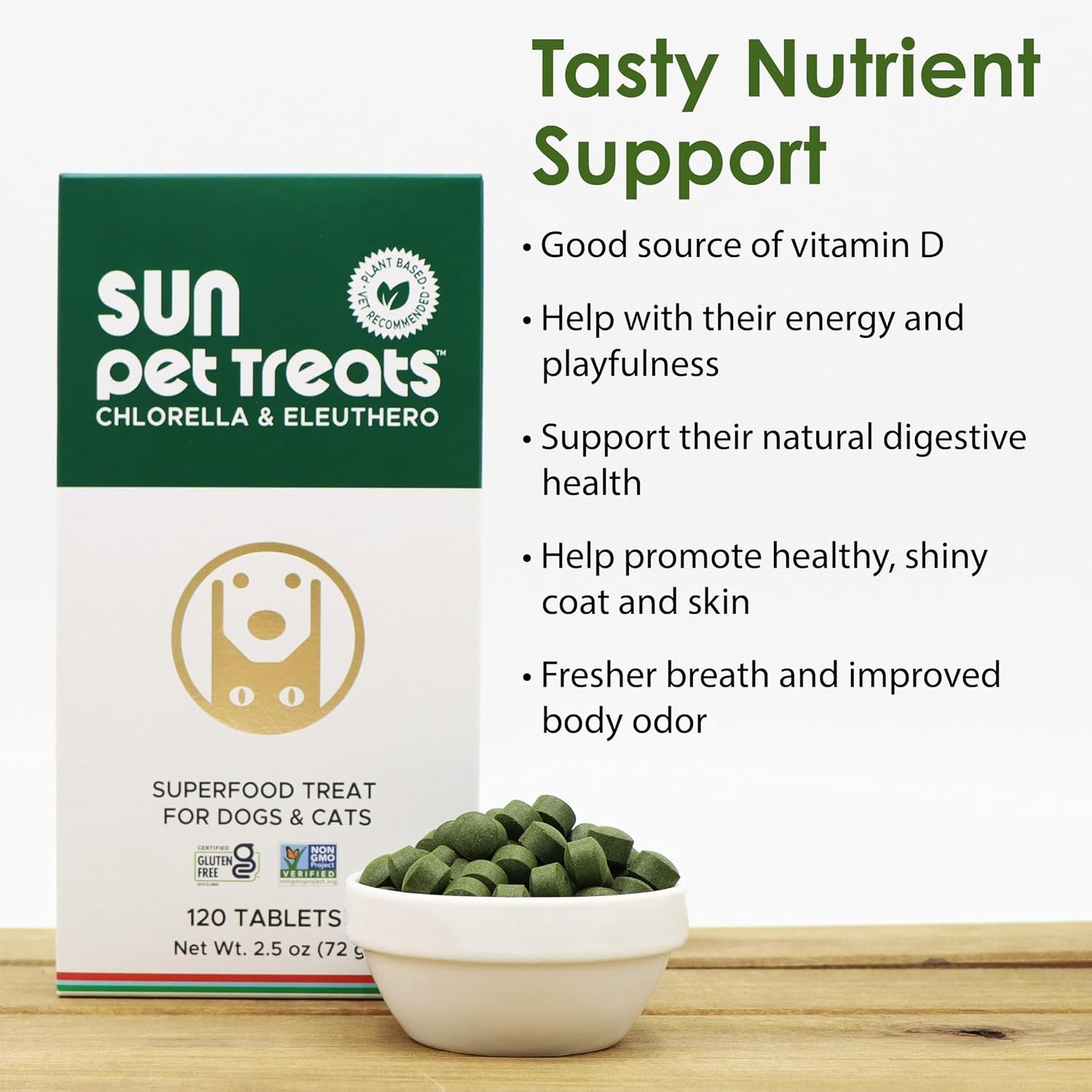 Sun Chlorella Pet Chews Green Superfood Supplement for Dogs and Cats - 120 Chews - görsel 4