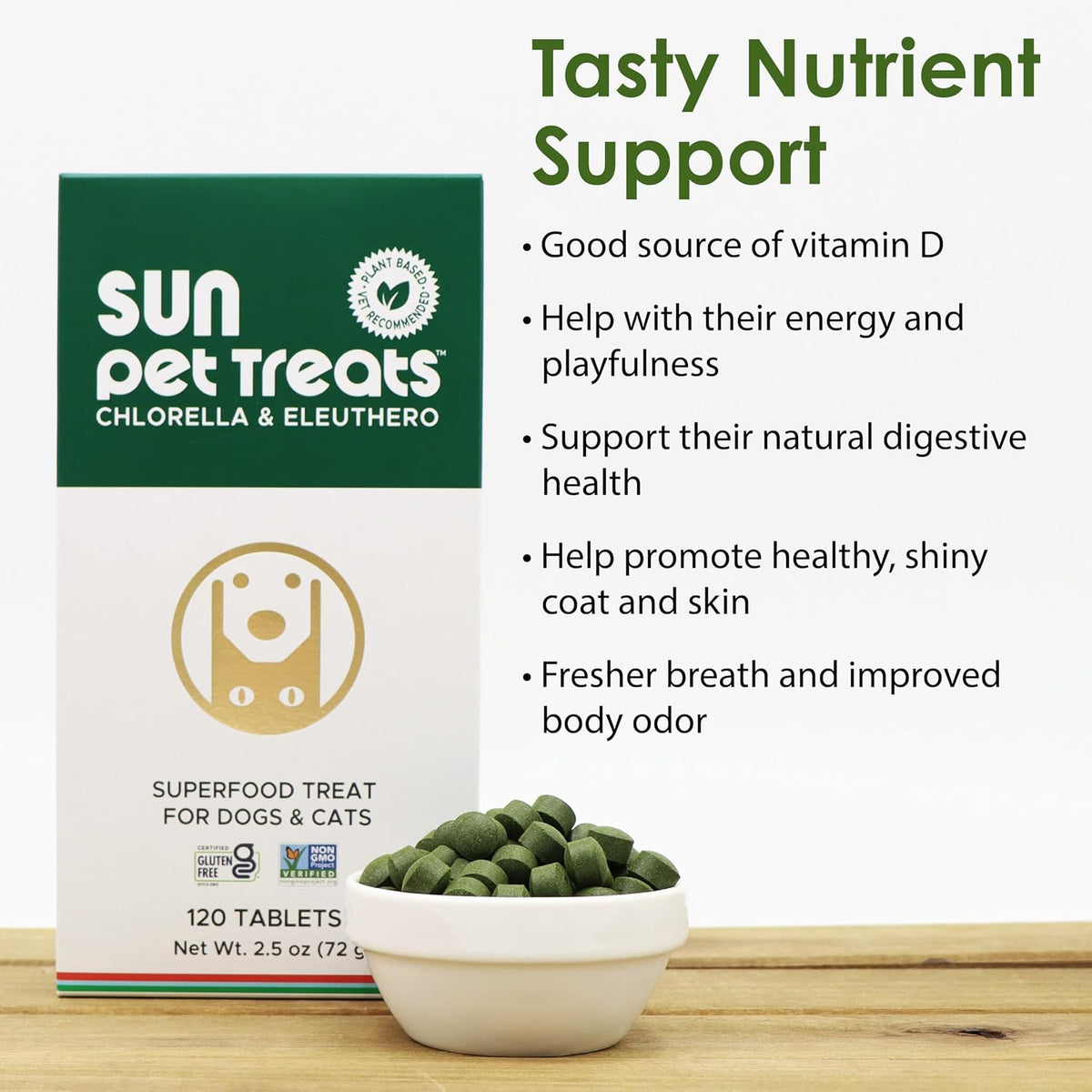 Sun Chlorella Pet Chews Green Superfood Supplement for Dogs and Cats - 120 Chews - görsel 4