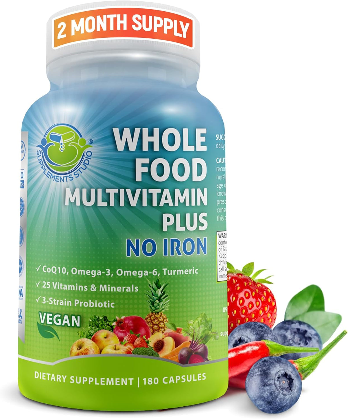 Women's Daily Multivitamin with Iron – Vegan Methylated Multivitamin with Biotin, Organic Superfoods, Probiotics, B-Complex - görsel 7