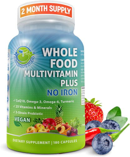 Women's Daily Multivitamin with Iron – Vegan Methylated Multivitamin with Biotin, Organic Superfoods, Probiotics, B-Complex