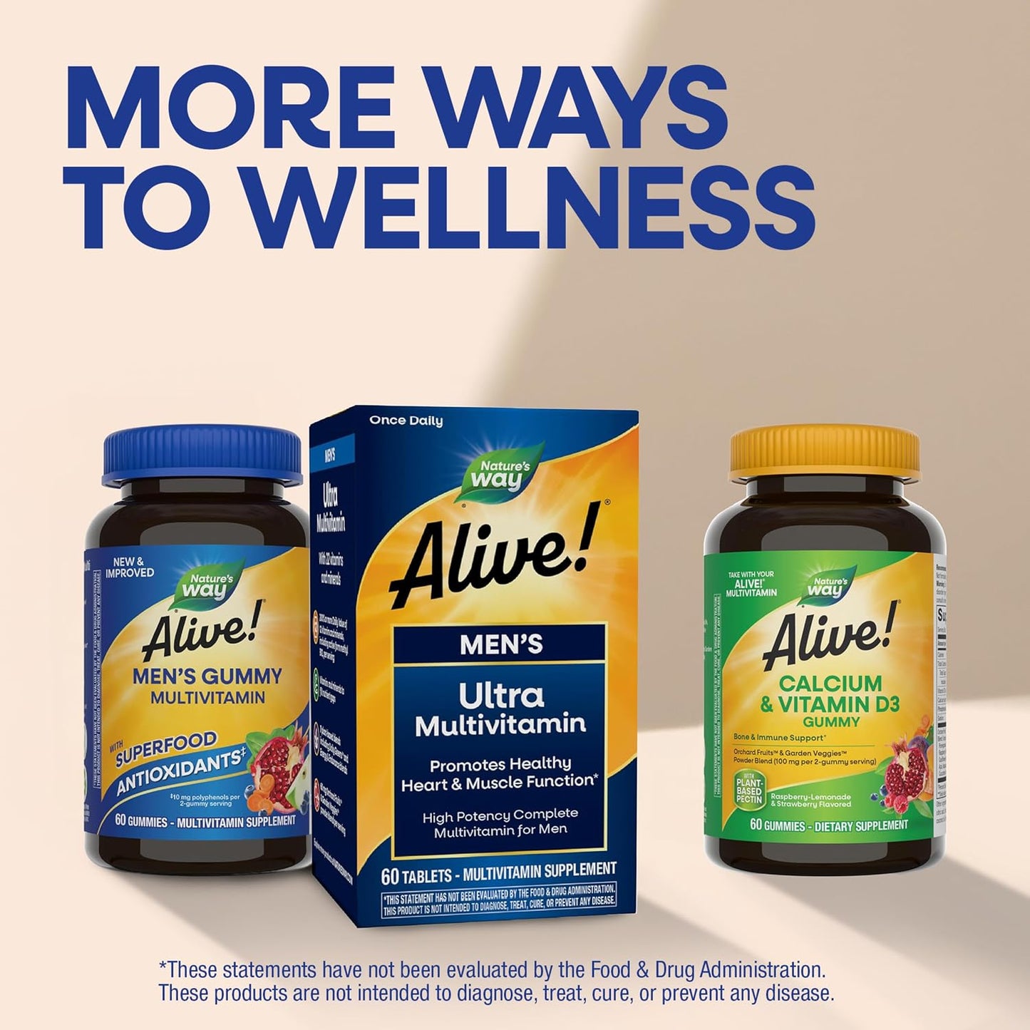 Nature's Way Alive! Men's Multivitamin Gummies - Daily Gummy Vitamin for Men, 60 Count - görsel 7