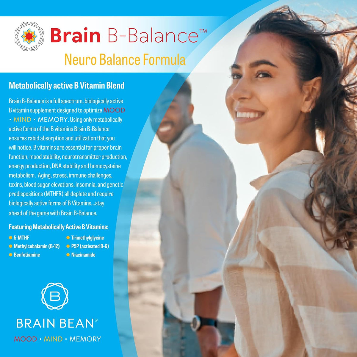 Brain B Balance: Methylated Multivitamin - Methylated B Complex Neurobalance Formula with Methylfolate - 60 Vegan Capsules - görsel 5