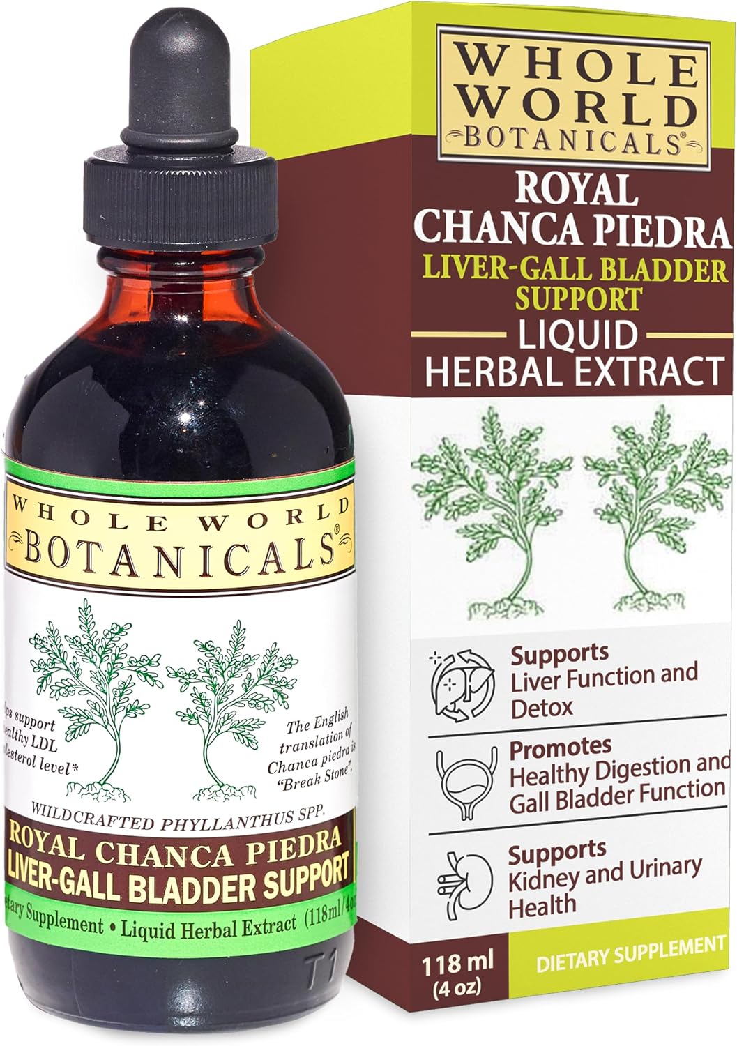 Whole World Botanicals Royal Chanca Piedra Liquid Extract – Liver and Gallbladder Support – 118 ml - görsel 1