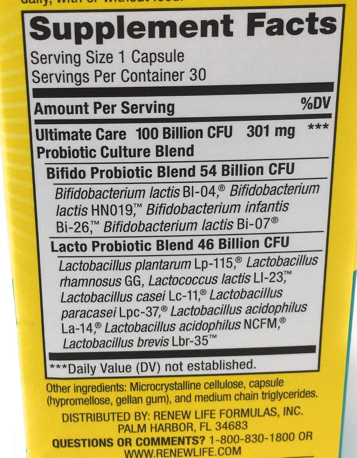 Renew Life Ultimate Flora Care Probiotic 100 Billion – 30 Capsules - görsel 2