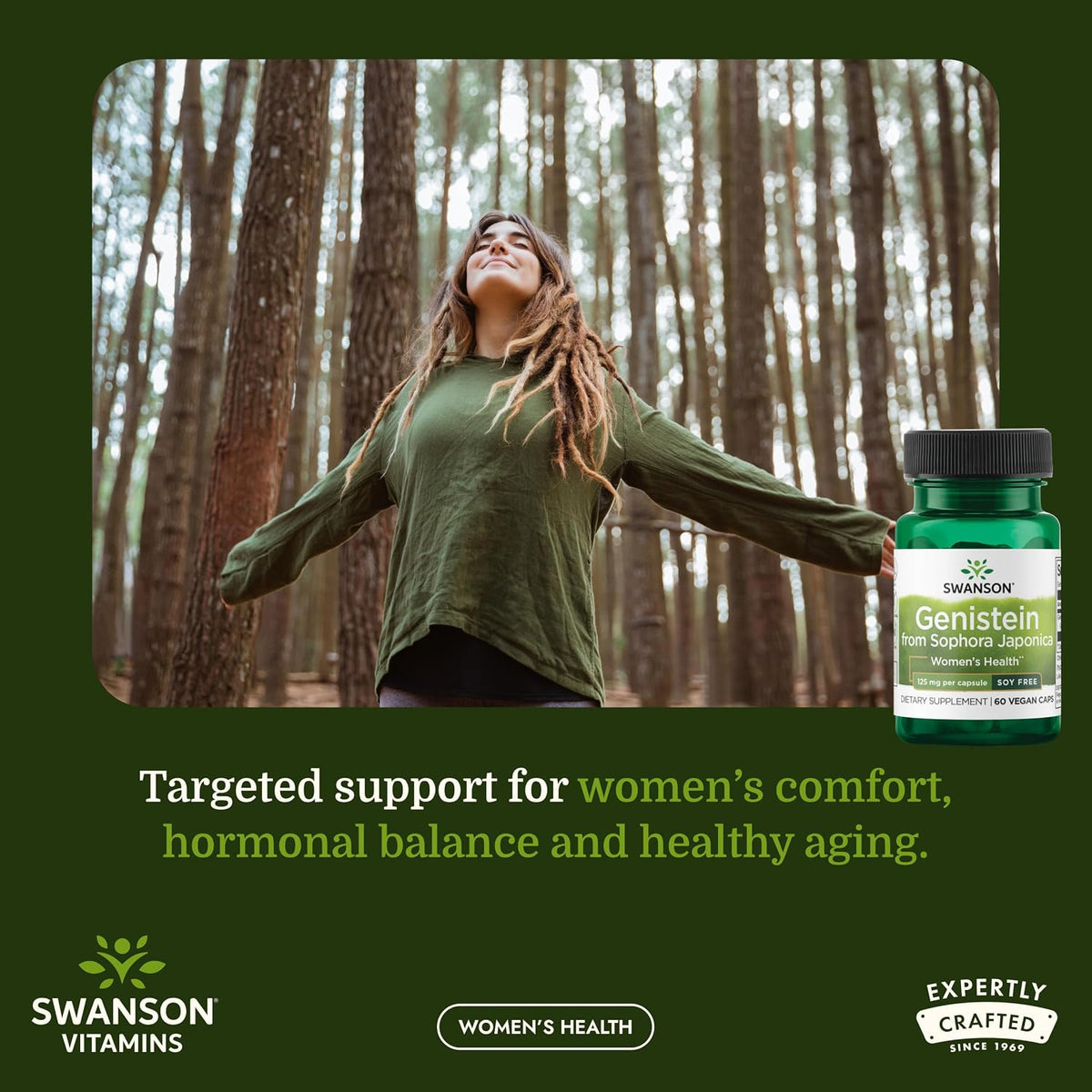 Swanson Soya-Free Genistein 125 mg – Bone & Heart Support (60 Vegan Capsules) - görsel 2
