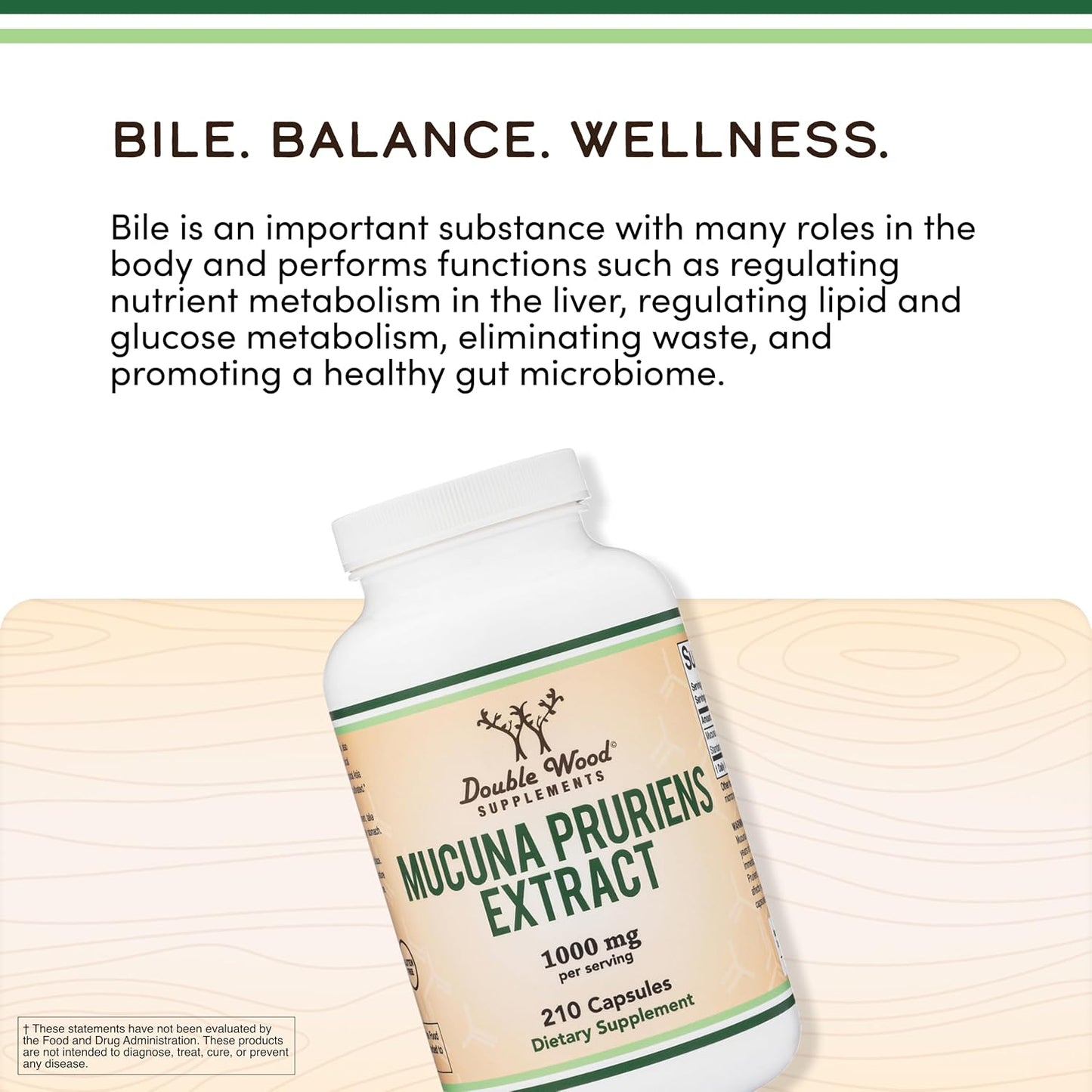 Double Wood Mucuna Pruriens Extract – 210 Capsules (1000mg, 20% L-Dopa) - görsel 7
