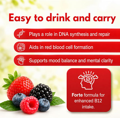 Neurobion Forte Vitamin B Complex Liquid Vials - Methylcobalamin B12, B6, B1 - 10 Oral Vials