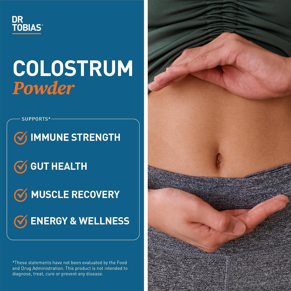 Dr. Tobias Colostrum Powder - Premium Bovine Colostrum Food Supplement for Immune Support, Gut Health & Muscle Recovery | 3g Per Serving Minimum 30% IgG Unflavoured (227 g, 76 Servings) - görsel 3