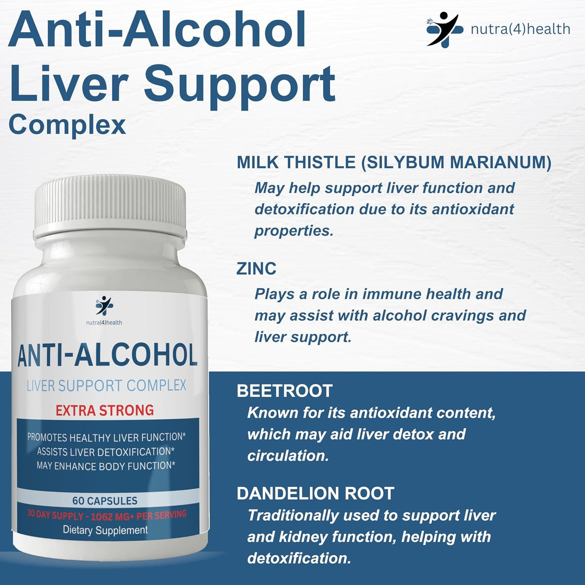 nutra4health Anti Alcohol Craving Supplement – 60 Capsules - görsel 5