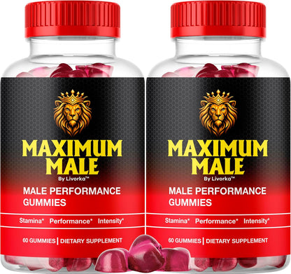Maximum Male Gummies – Natural Premium Men's Multivitamin, 120 Gummies (2-Pack)