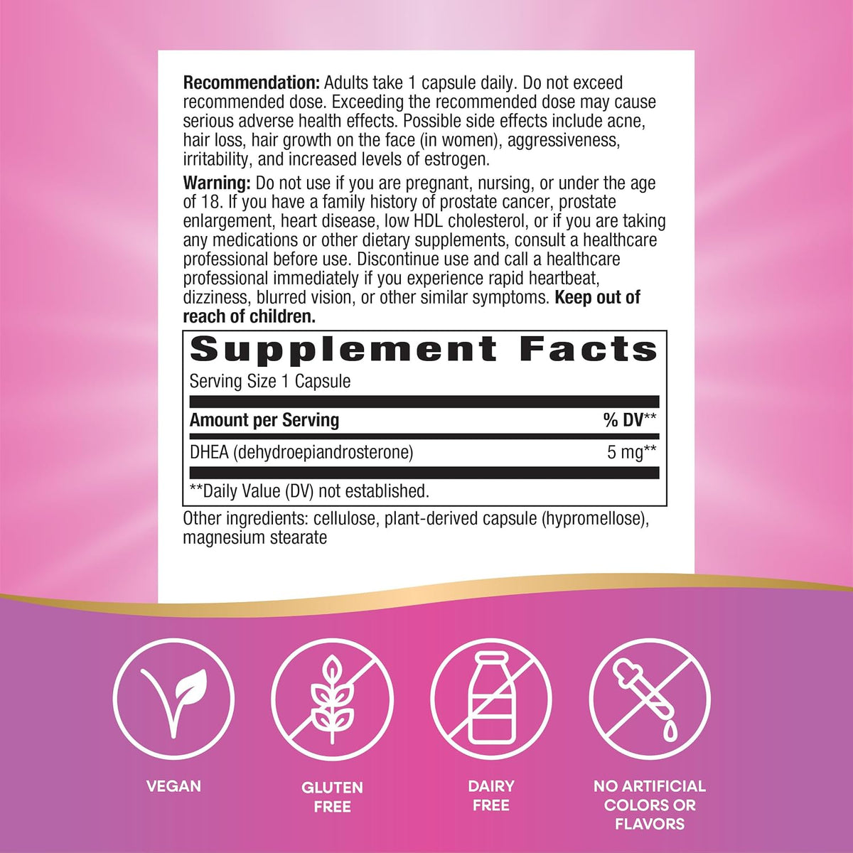 Nature's Way Youthful You DHEA 5 mg, 60 Vegan Capsules - görsel 7