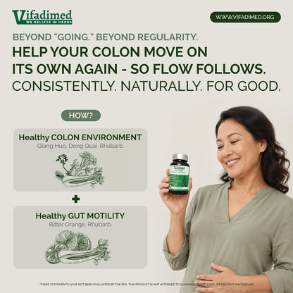 VIFADIMED Rhubarb Bowel Movement Support – 45 Capsules