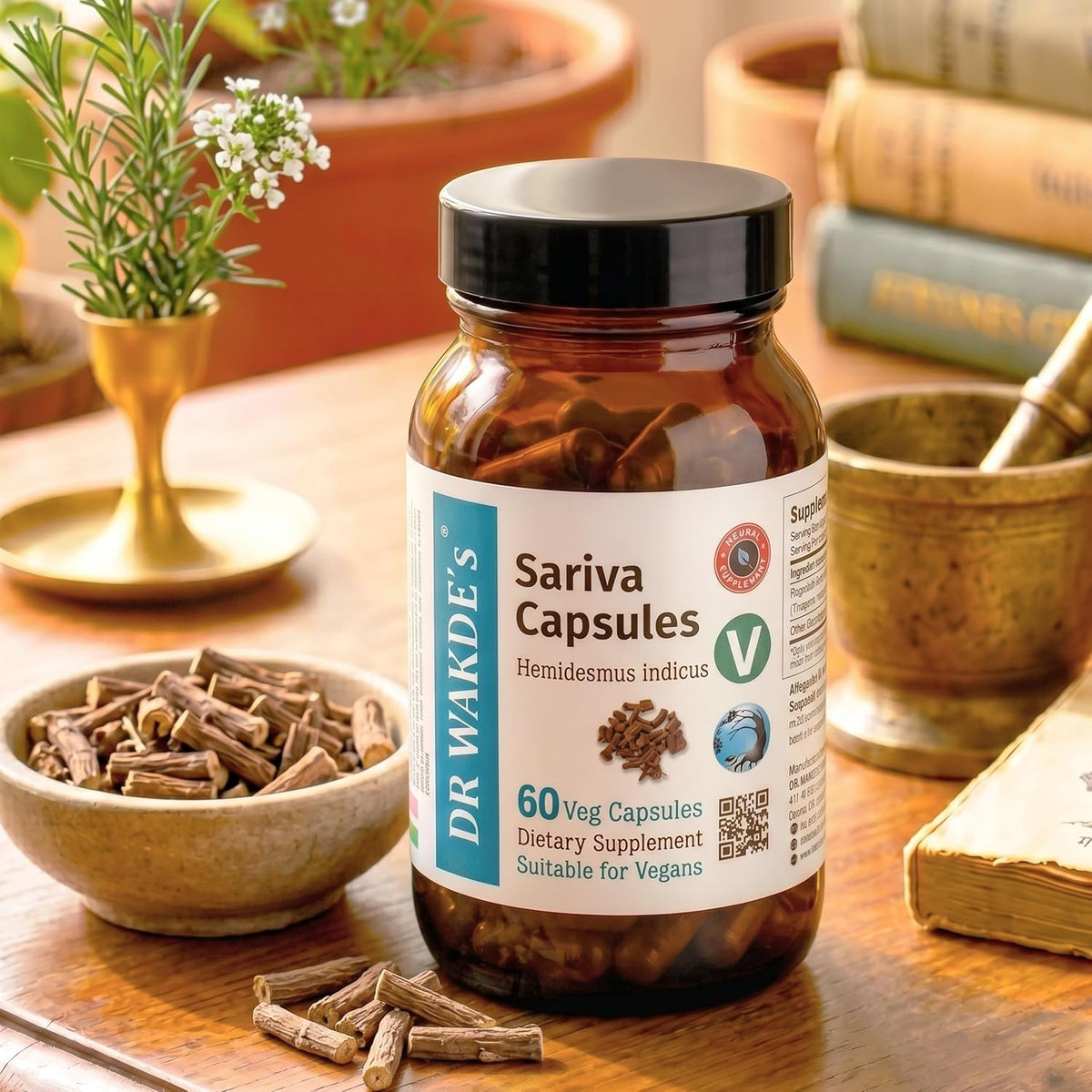 DR WAKDE'S Sariva Capsules (Hemidesmus indicus) – 100% Herbal Ayurvedic Supplement - görsel 10