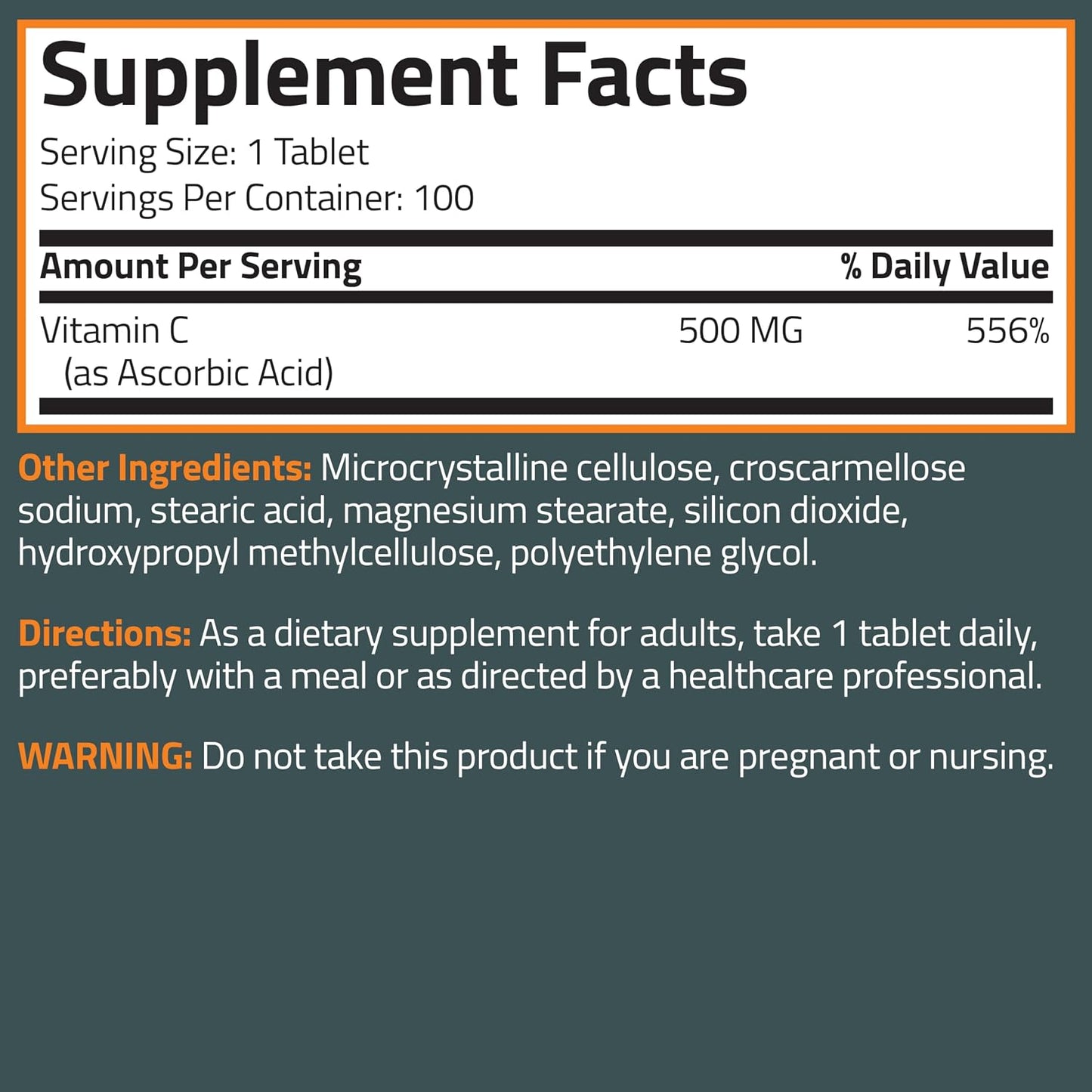 Bronson Vitamin C 500 mg – Supports Immune Function & Antioxidant Protection, Non-GM, 250 Vegetarian Tablets - görsel 8