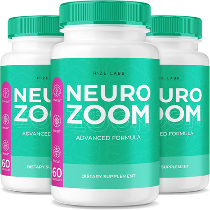 Neuro Zoom Supplement - Organic Memory Support Formula (3 Pack, 180 Capsules)