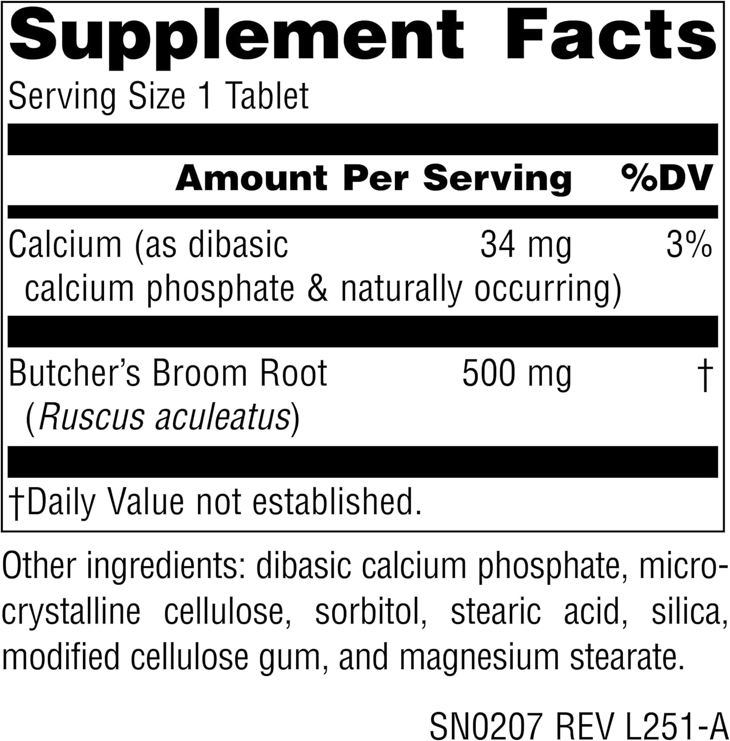 Source Naturals Butcher's Broom Food Supplement - Ruscus Aculeatus - 250 Tablets - görsel 2