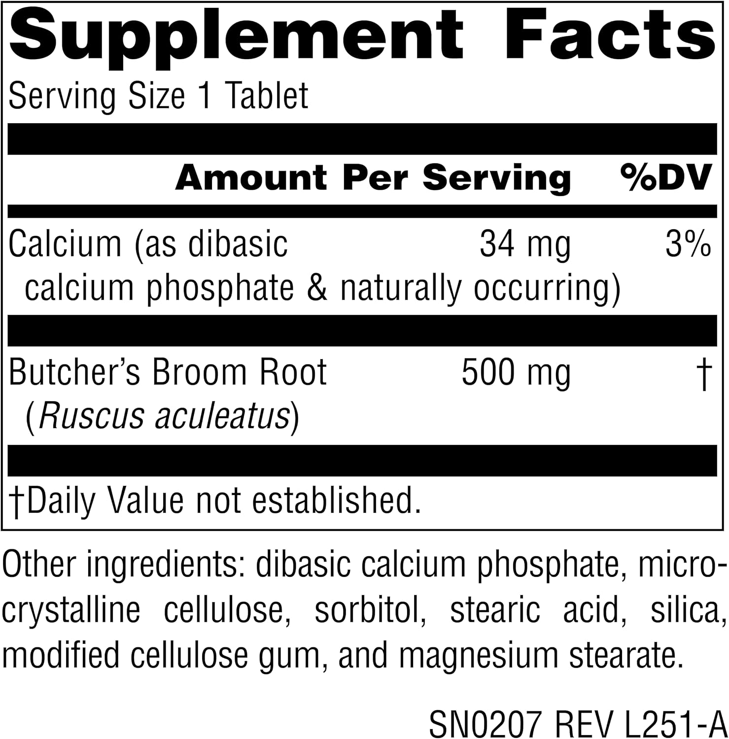 Source Naturals Butcher's Broom Food Supplement - Ruscus Aculeatus - 250 Tablets - görsel 2