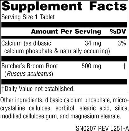 Source Naturals Butcher's Broom Food Supplement - Ruscus Aculeatus - 250 Tablets