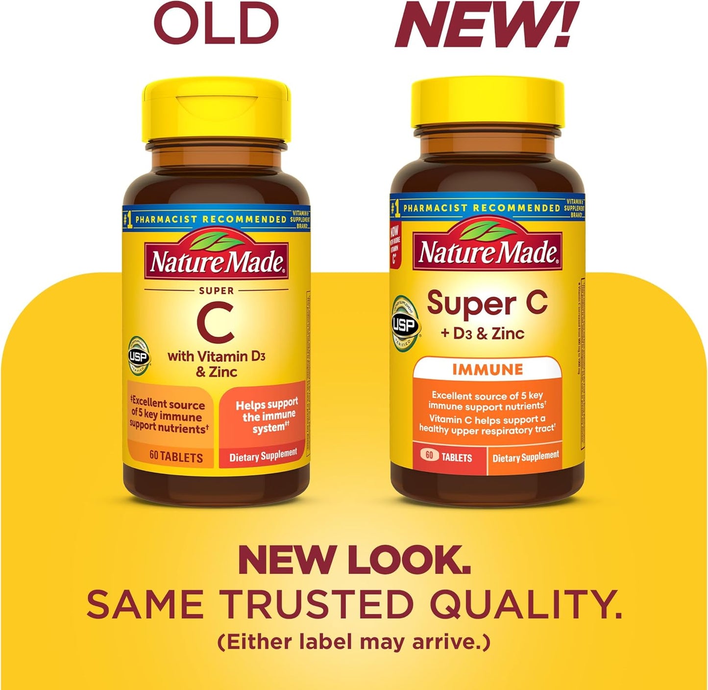 Nature Made Super C Tablets with Vitamin D3 and Zinc, 1000mg Vitamin C for Immune Support, 60 Tablets - görsel 2