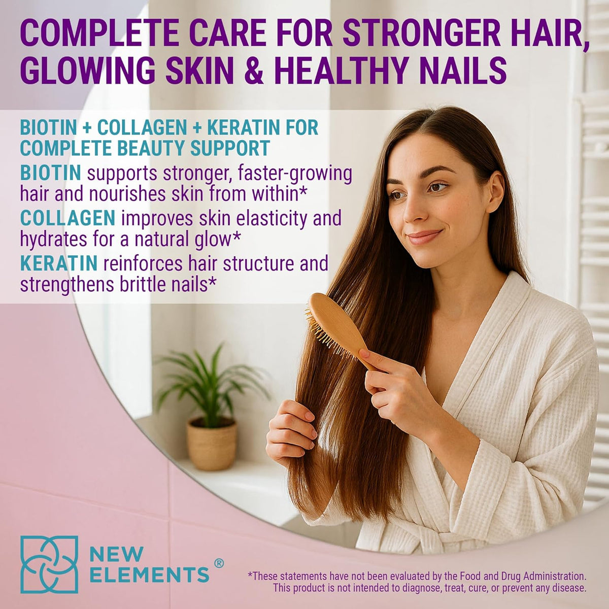 Biotin Gummies with Keratin & Collagen Peptides - Advanced Hair, Skin & Nails Support (10,000 mcg Biotin, 100,000 mcg Keratin, 100,000 mcg Collagen) - görsel 4