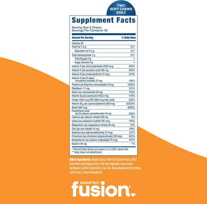 Bariatric Fusion Bariatric Multivitamin Soft Chew – Tropical Fruit – 60 Count (1 Month Supply)