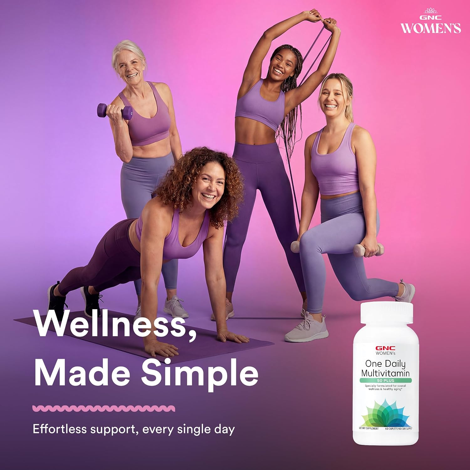 GNC Women's 50 Plus One Daily Multivitamin, Supports Overall Wellness and Healthy Ageing, 60 Tablets - görsel 5