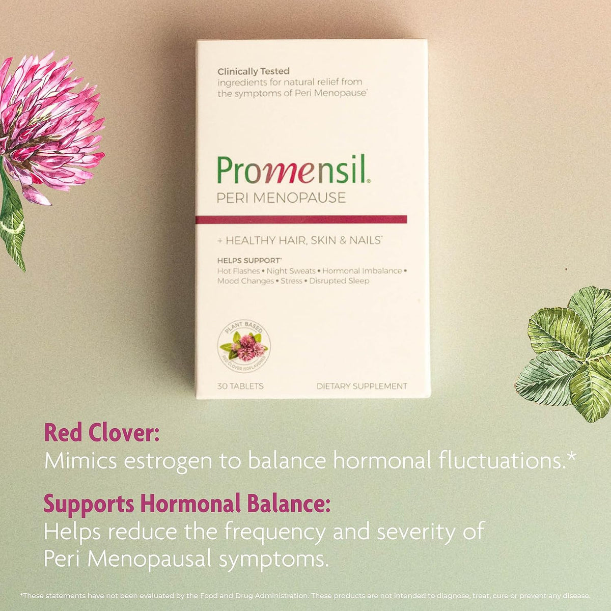 Promensil Perimenopause Supplements for Women – Red Clover Isoflavones with Biotin and Vitamin D, 30 Tablets - görsel 6