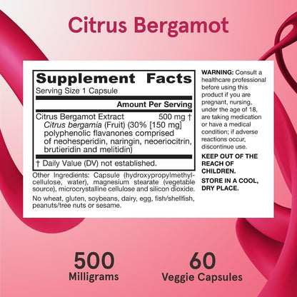 Jarrow Formulae Citrus Bergamot Supplement 500 mg – 60 Vegan Capsules – Image 6