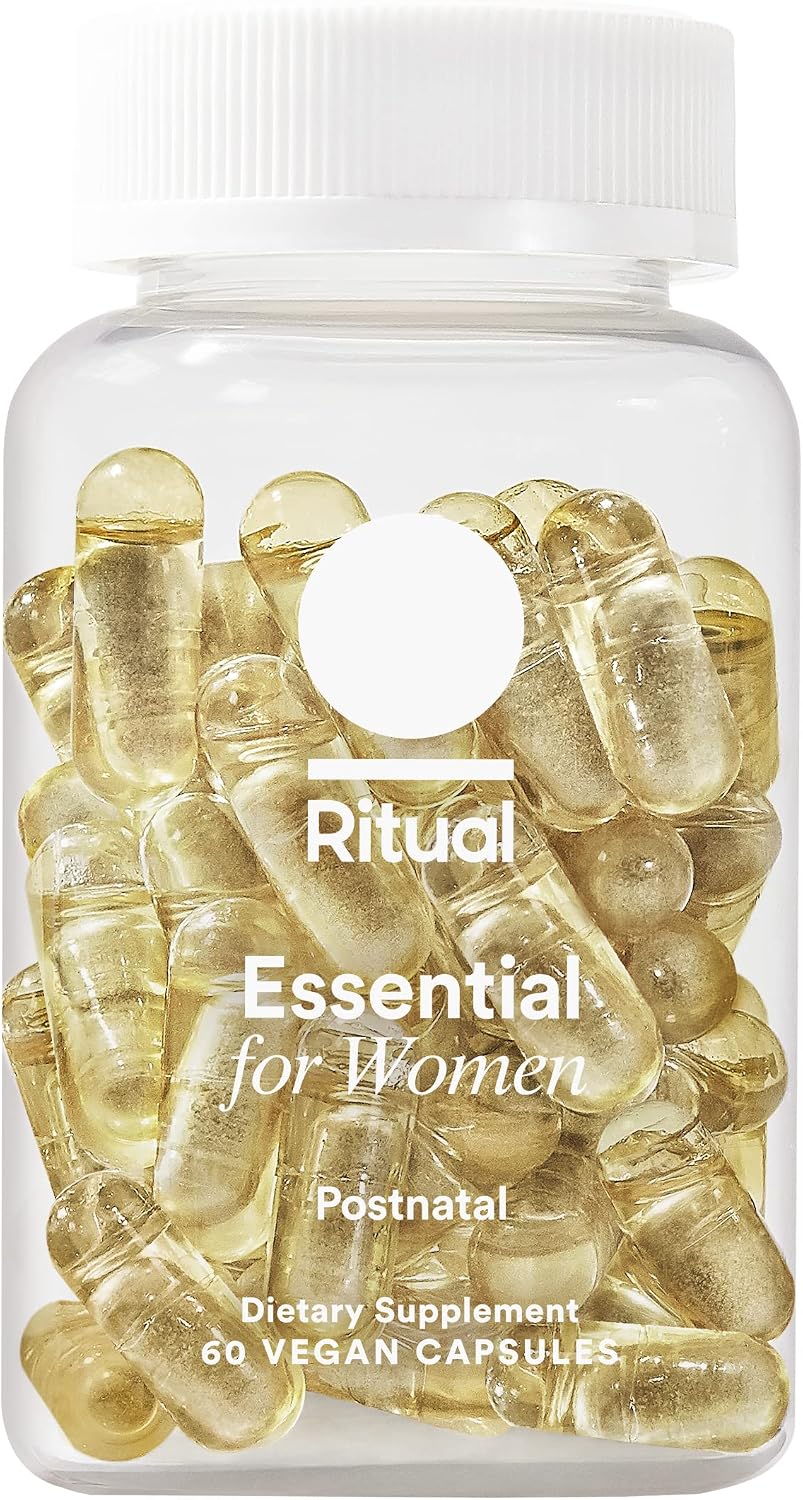 Ritual Postnatal Multivitamin for Women - Essential Vitamins & Minerals with Choline, Omega-3 DHA - Mint - 60 Capsules - görsel 1