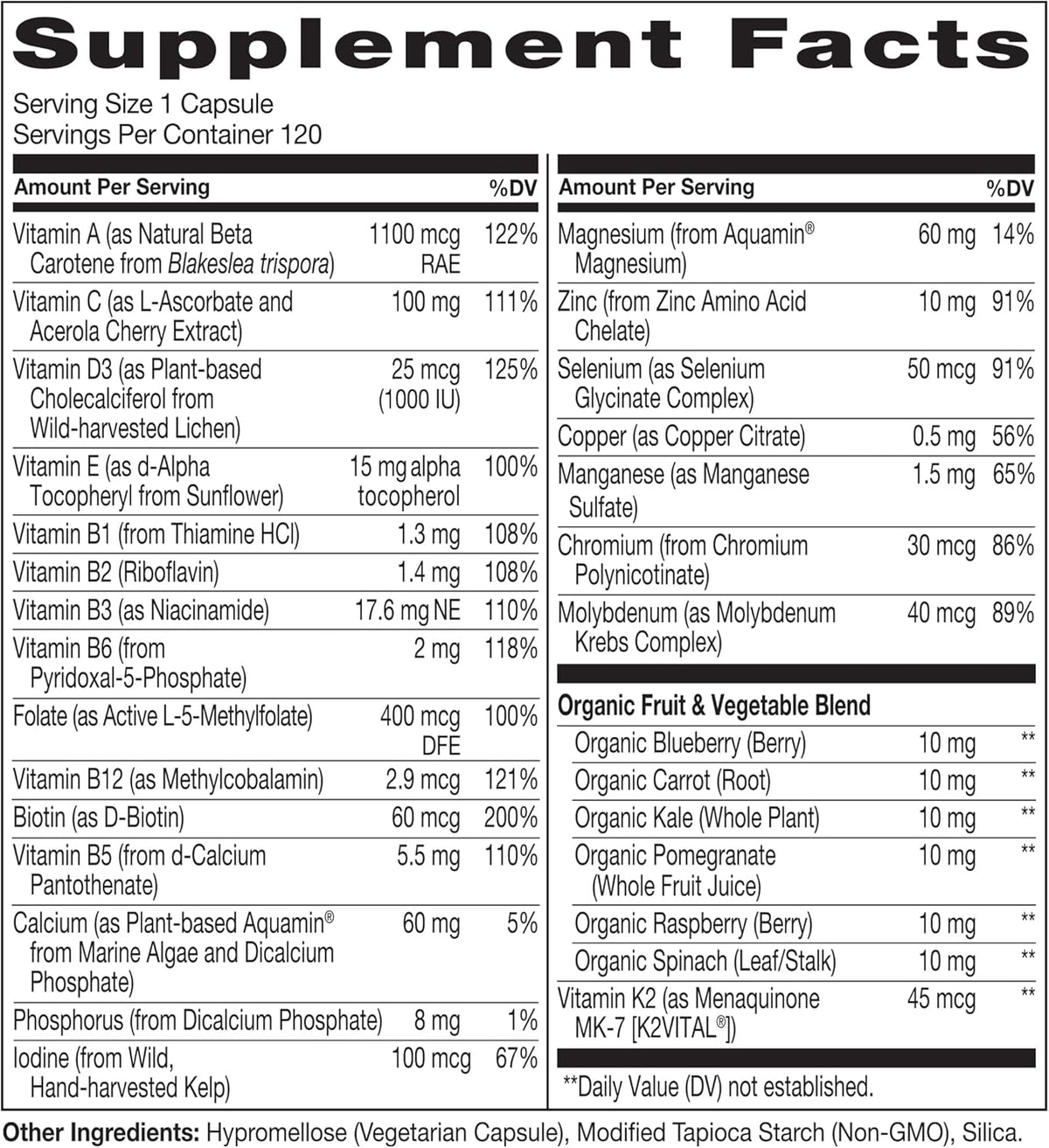 NATURELO Men's Multivitamin 50+ - One Daily Multivitamin with Organic Whole Foods, 120 Capsules - görsel 3