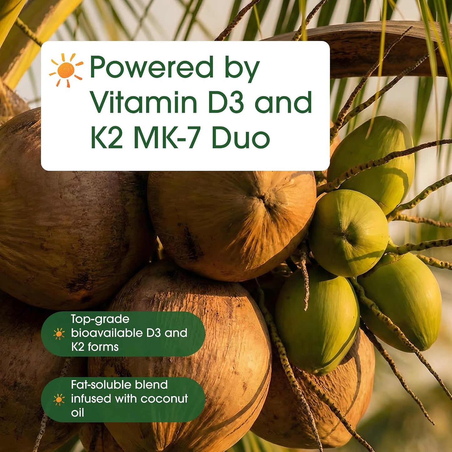 NatureBell Vitamin D3 + K2, Double Strength, 240 Soft gel capsule Capsules - 10,000 IU D3 & 200 mcg K2 (MK-7) - görsel 6