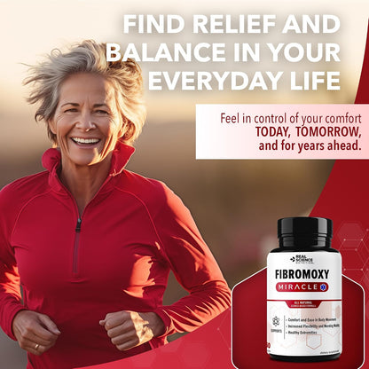 Real Science Fibromoxy Miracle – Natural Fibromyalgia Support Supplement for Pain, Stiffness & Fatigue with Vitamins B6, B12, C, D, K + Nitric Oxide Support – Neurological & Circulatory Aid, 60 Capsules