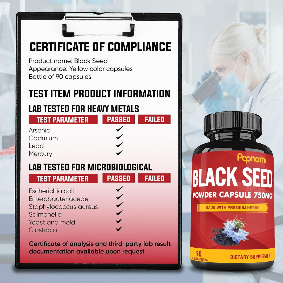 Pure Black Seed Powder Capsules 750mg – 90 Capsules - görsel 7