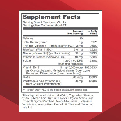 Protocol For Life Balance Liquid B-12 5,000mcg – Nervous System Support with B Vitamins – Dairy Free & Vegan – 118 ml