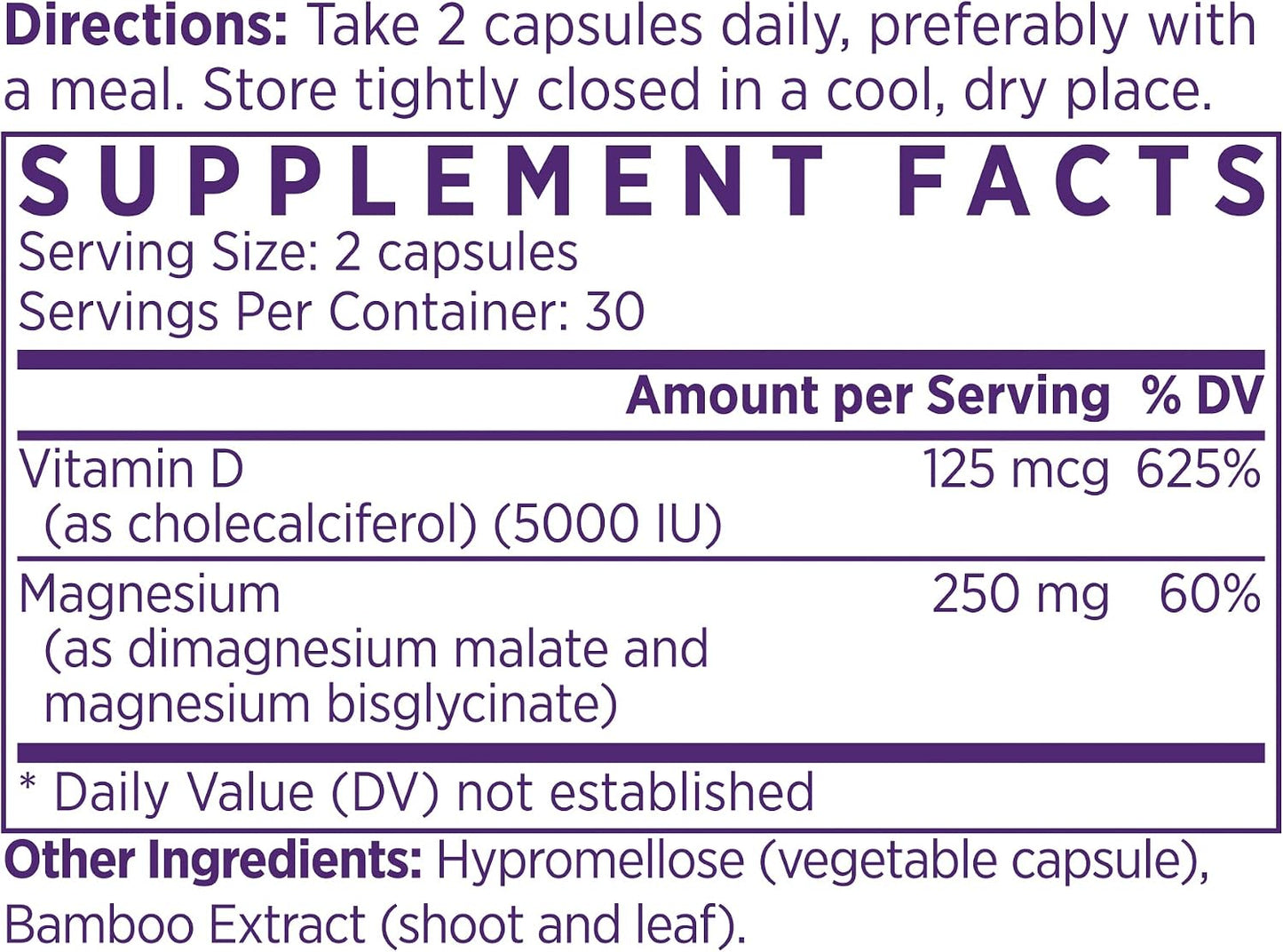 NAOMI Activated Vitamin D3 5000 IU + Magnesium 250mg - Supports Bone Strength, Immune Health and Muscle Relaxation - görsel 2