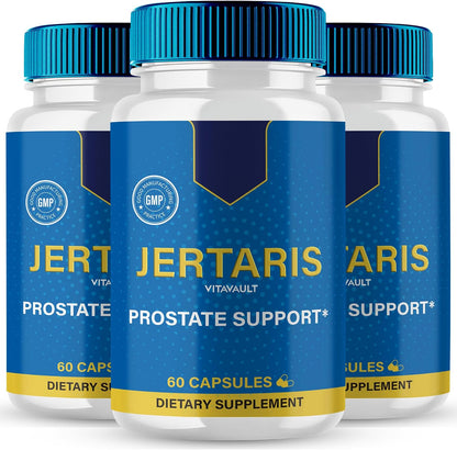 Jertaris Capsules, Jertaris Prostate Health Supplement - Extra Strength, All Natural Formula for Men's Health, 3 Pack