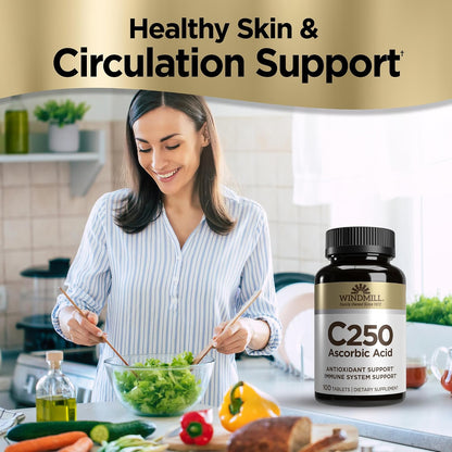 Vitamin C 250 mg Tablets – 100 Tablets by Windmill