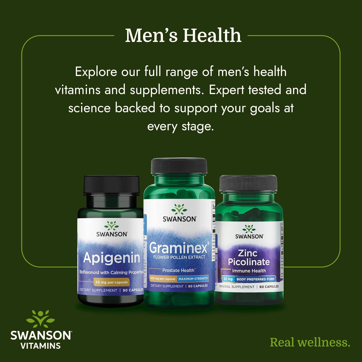 Swanson Graminex Flower Pollen Extract | Men's Health Supplement for Prostate, Kidney & Urinary Support | Non-GMO | 60 Capsules - görsel 6